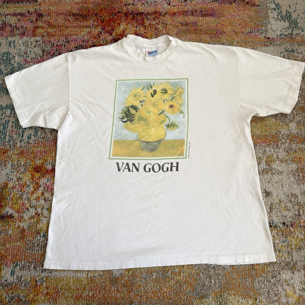 Vintage 1987 Vincent van Gogh Sunflowers Graphic T-Shirt XL